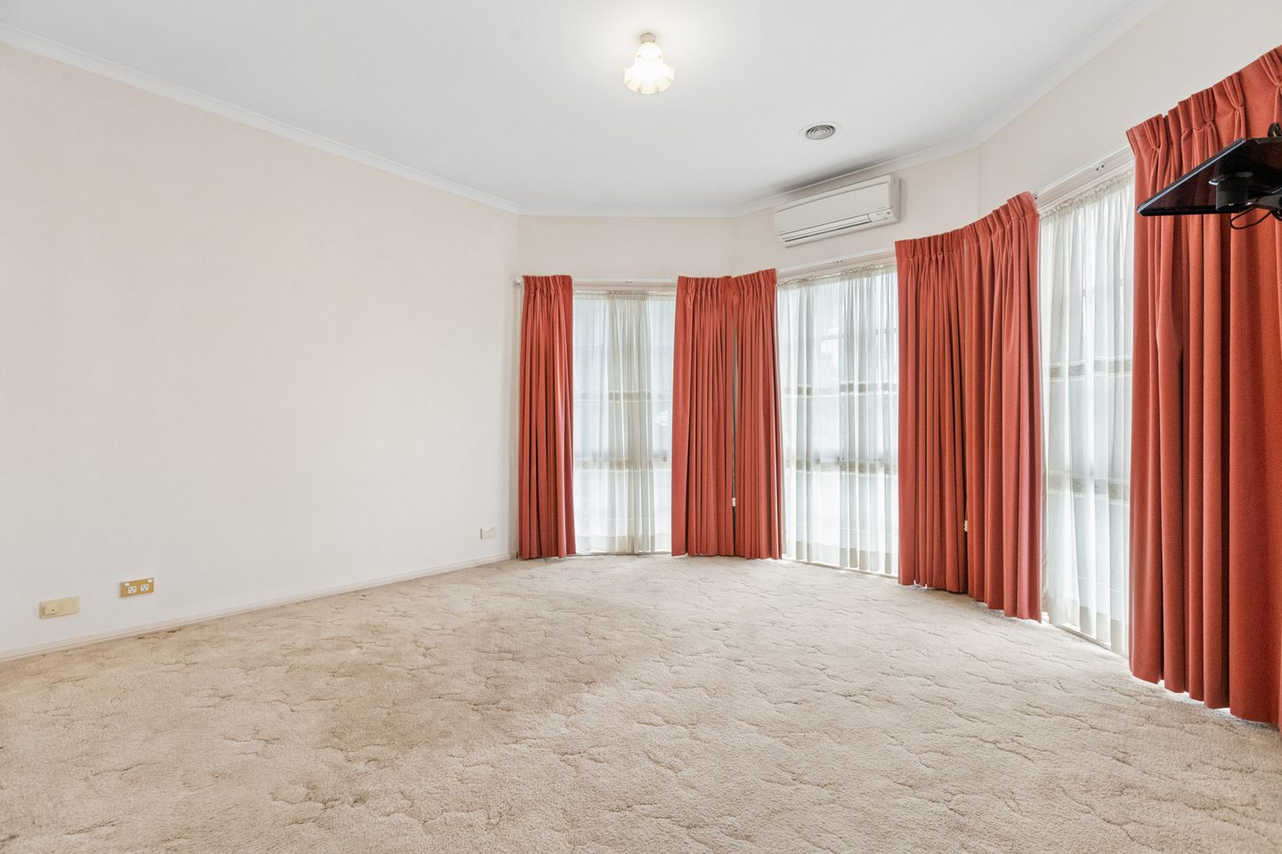 The main bedroom's bay window