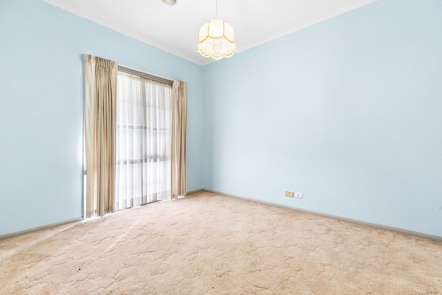 Bedroom with blue walls