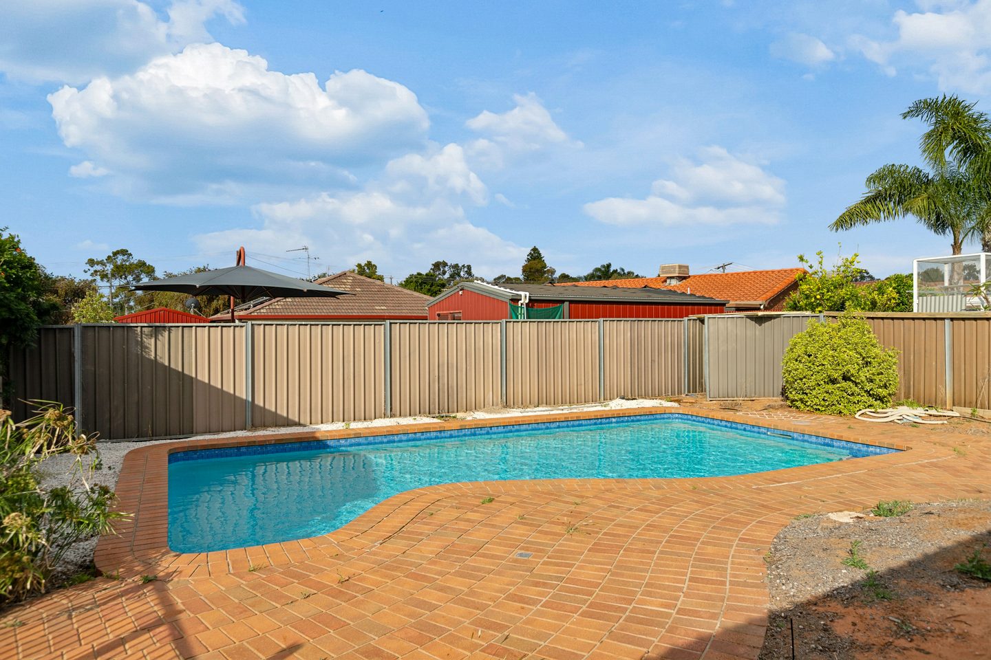 Pool and brick paving